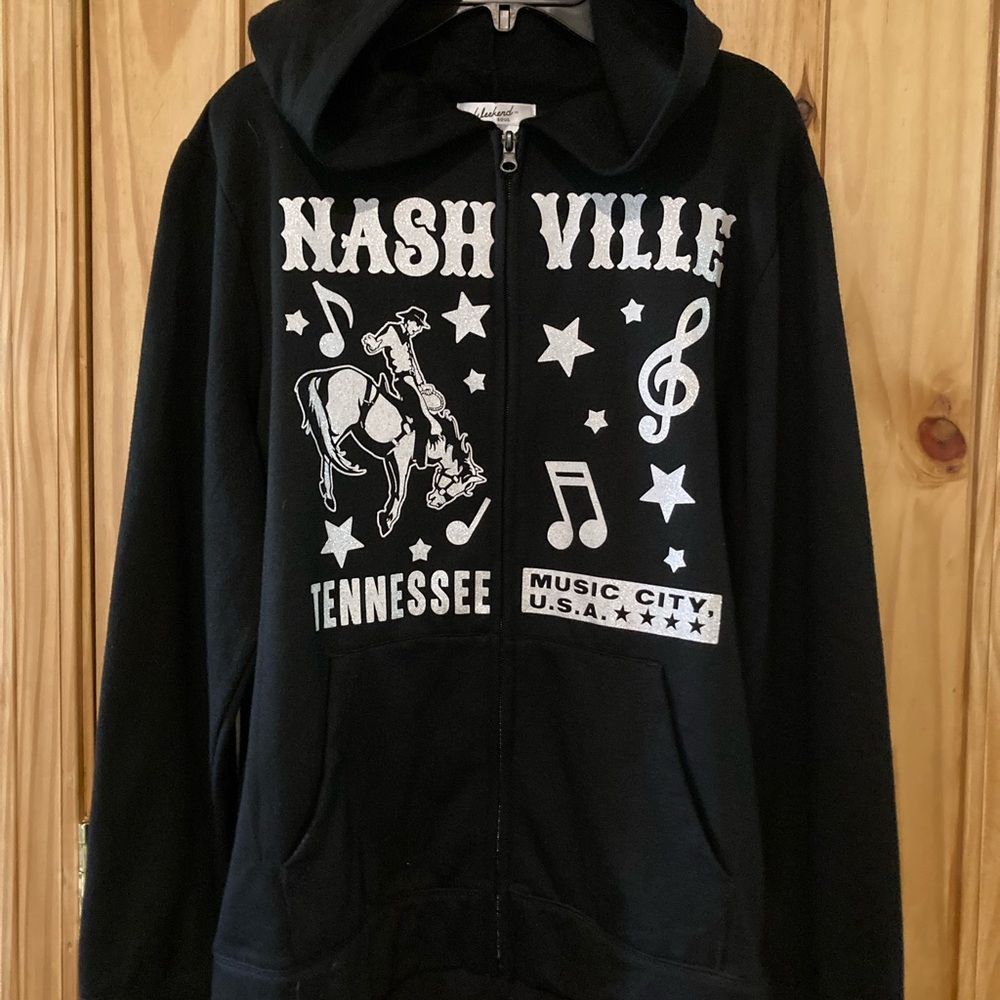 NWOT - Weekend Soul size M “Nashville” Full-zip Hoodie with glitter